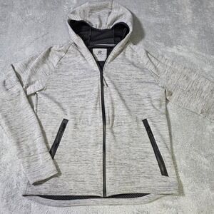 Champion Mens L Full Zip Hoodie Gray Heathered Mesh Lined C9 Athletic Jacket